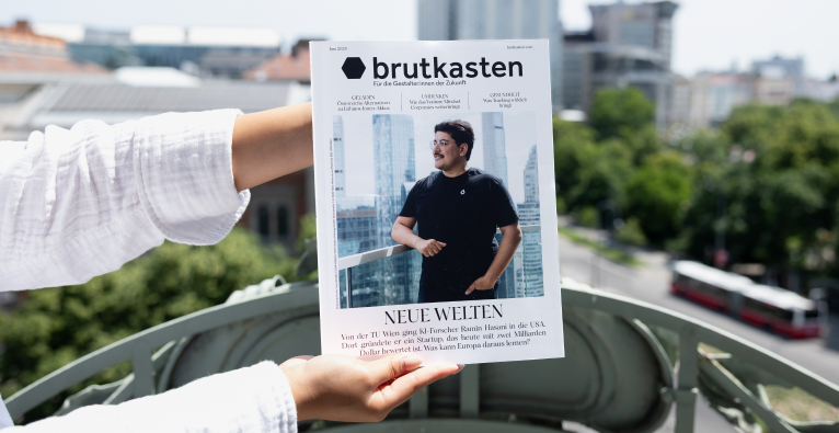 Liquid-AI-Gründer und -CEO Ramin Hasani am Cover des brutkasten-Magazins